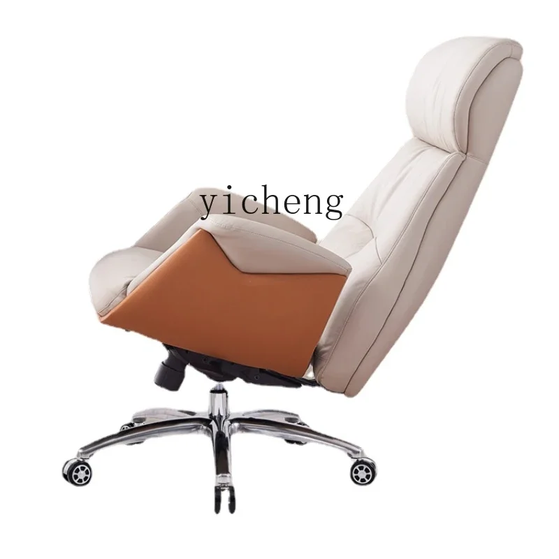 Zk Genuine Leather Executive Chair Office Comfortable Sitting Computer Chair Recliner Lunch Break