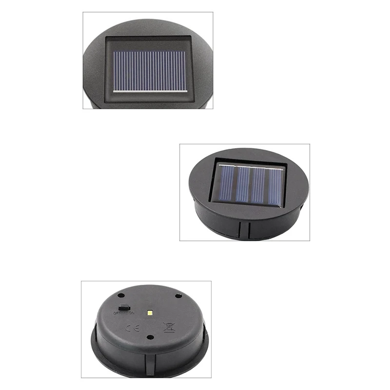 4PCS LED Solar Lights Replacement Top Solar Lantern Solar Panel Powered Lantern Lid Lights For Outdoor Pathway Yard Easy Install