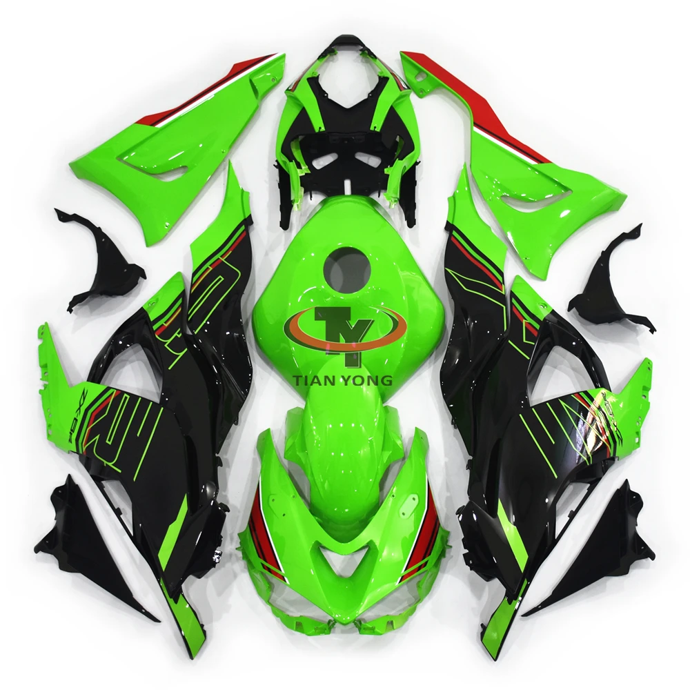 

Full Fairing Kit Bodywork Injection Cowling With plastic fuel tank Green Black Prints Motorcycle For ZX6R 636 2024 2025 ZX 6R