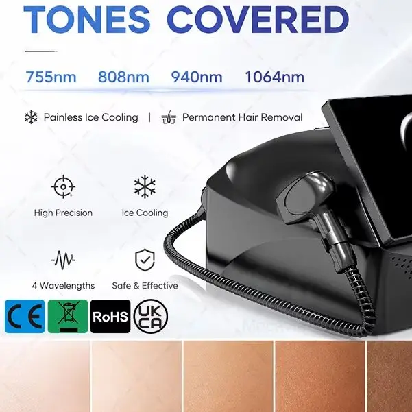 5000W 2‑In‑1 Multifunctional Laser Beauty Instrument 5 Wavelength Hair Removal Picosecond RF Skin Rejuvenation Salon Home Skin
