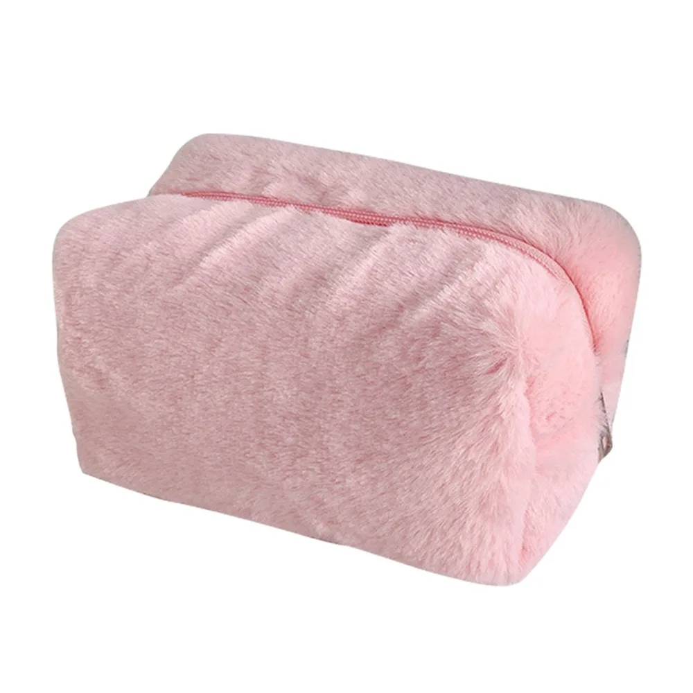 Fabric Storage Bag Multi Candy Colors Rectangular Shape Handheld Cosmetic Bag Lightweight Soft Portable Hand Pouch