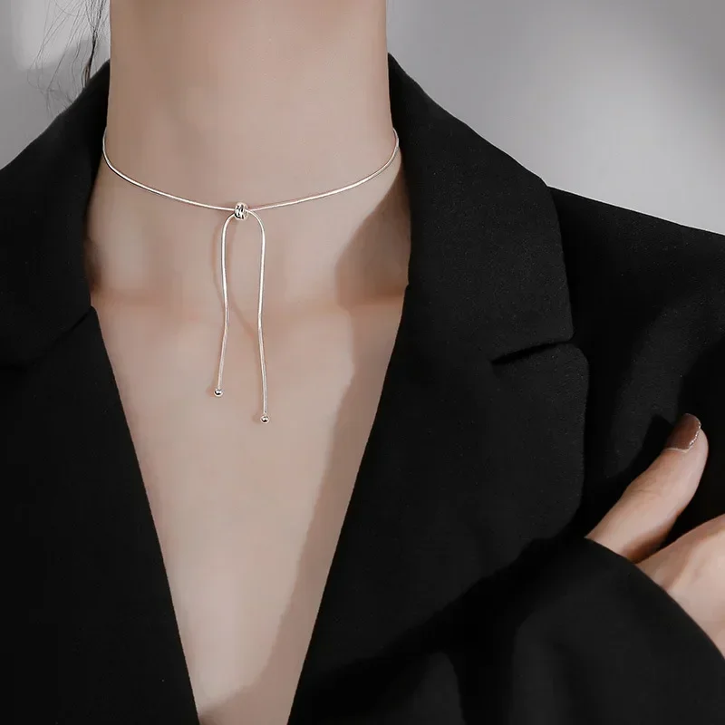 S Sterling Zilveren Mousserende Ketting Voor Vrouwen Korte Sleutelbeen Ketting Choker Huwelijksfeest Fijne Sieraden