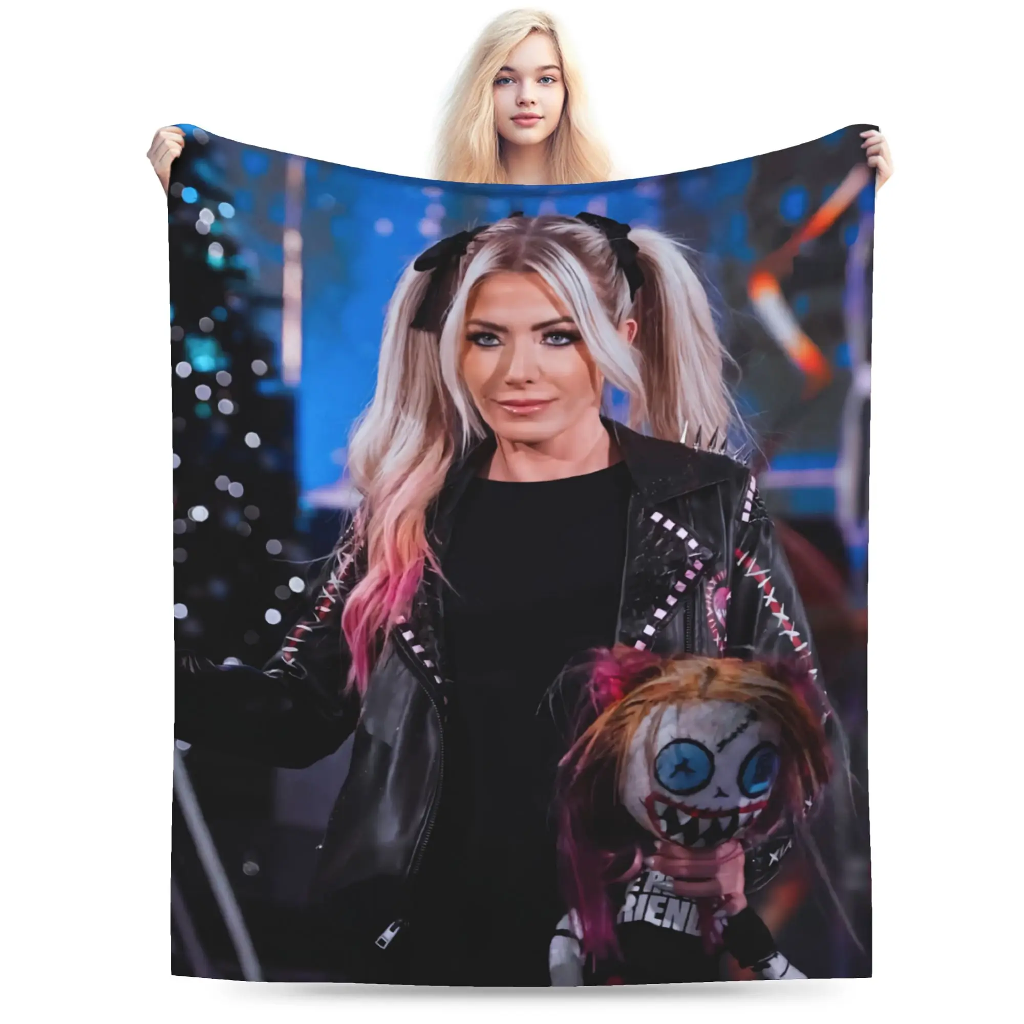 A-Alexa Bliss Print Blanket For Men Women Warm Cozy Fluffy Wrestler  Throw Blankets for Living Room 50x60 Inches Multiple Sizes