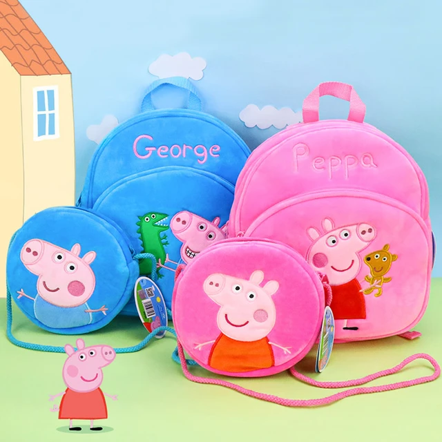 Original Peppa Pig Kids Plush Backpacks for Girls Boys Bags Stuffed Animal Toy Travel Preschool Bag Kindergarten Gift AliExpress