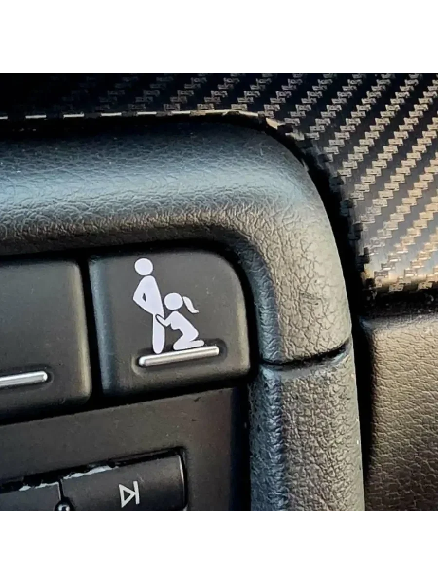 2 Stück Vinyl-Aufkleber für die Autotasten, lustige Auto-Accessoires-Aufkleber für Männer