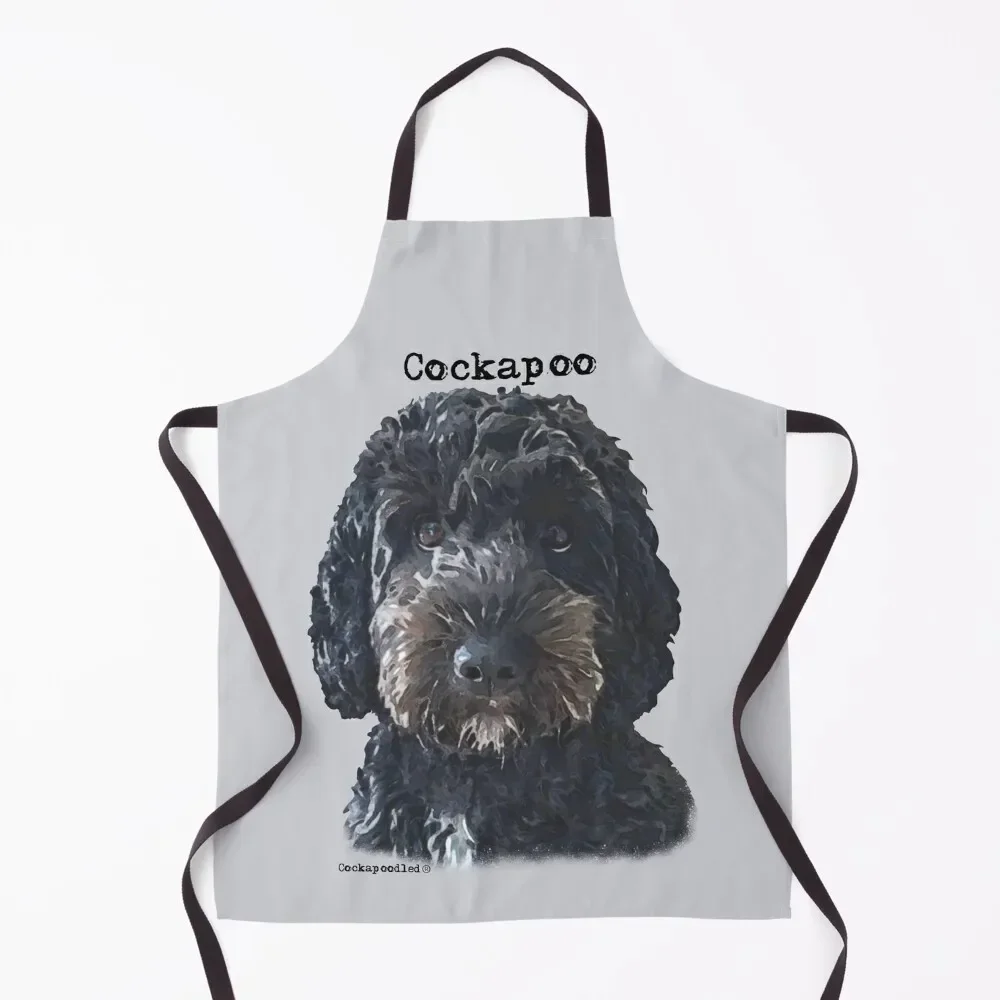 

Black Cockapoo Dog Apron Dress men's barbecue Apron