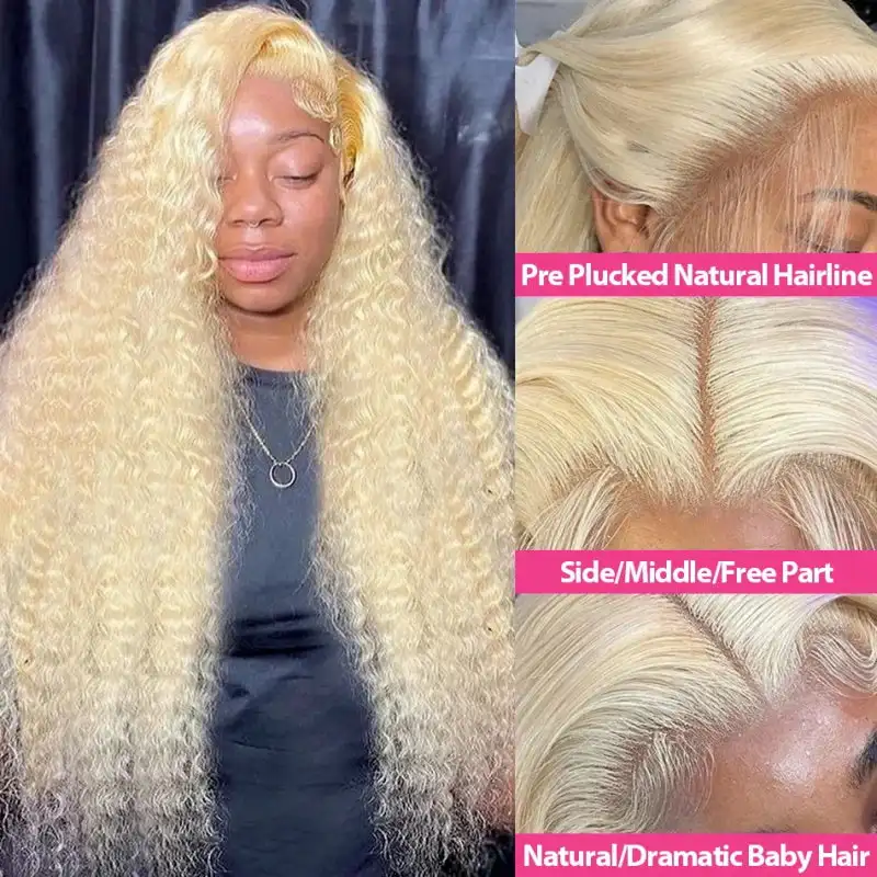 613 Lace Front Wigs Human Hair Blonde Wig Human Hair 13x4 200% Density Straight Lace Frontal Wigs Human Hair Blonde Wig