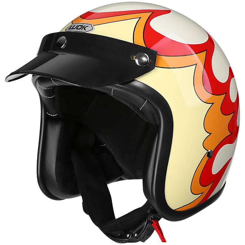 

American style, fire wind, retro locomotive helmet 3/4 half helmet, hard hat, electric car, men and women, four seasons,