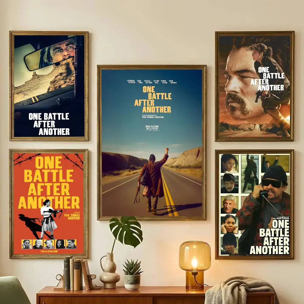 1pc One Battle After Another Movie Poster Sticker Print Waterproof Wall Art For Living Room Bedroom Home Decor