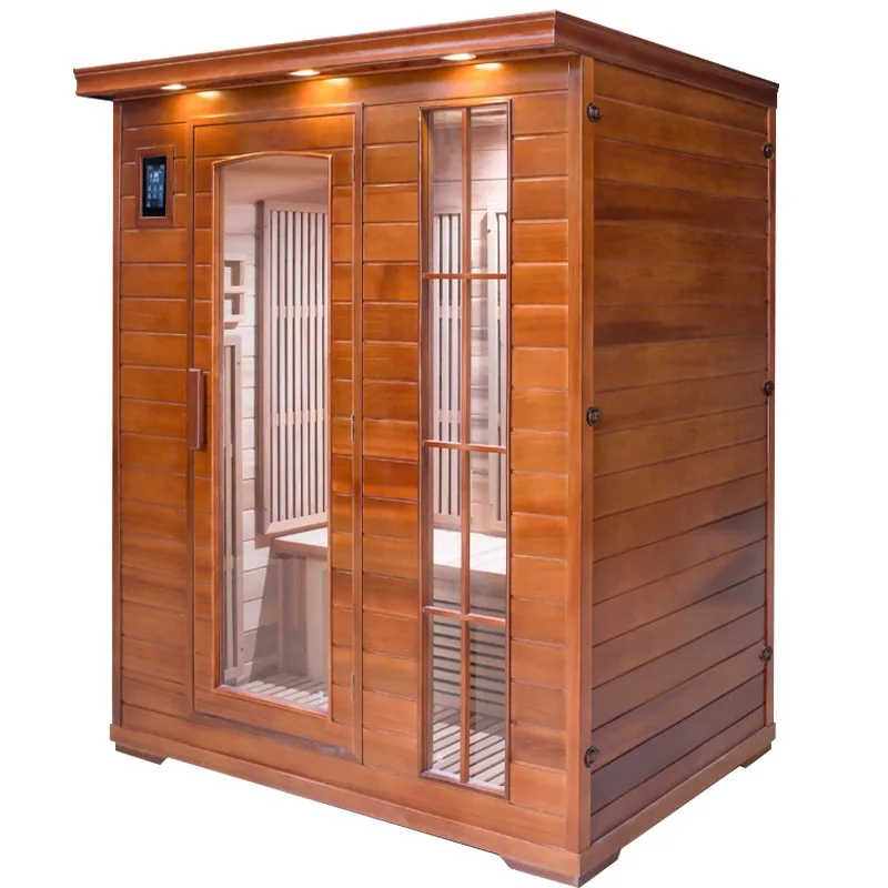 2025 Hot Selling Luxury Cedar Family Wooden Sauna Portable Far-infrared Heater Ozone Far-infrared Sauna 2-3 People