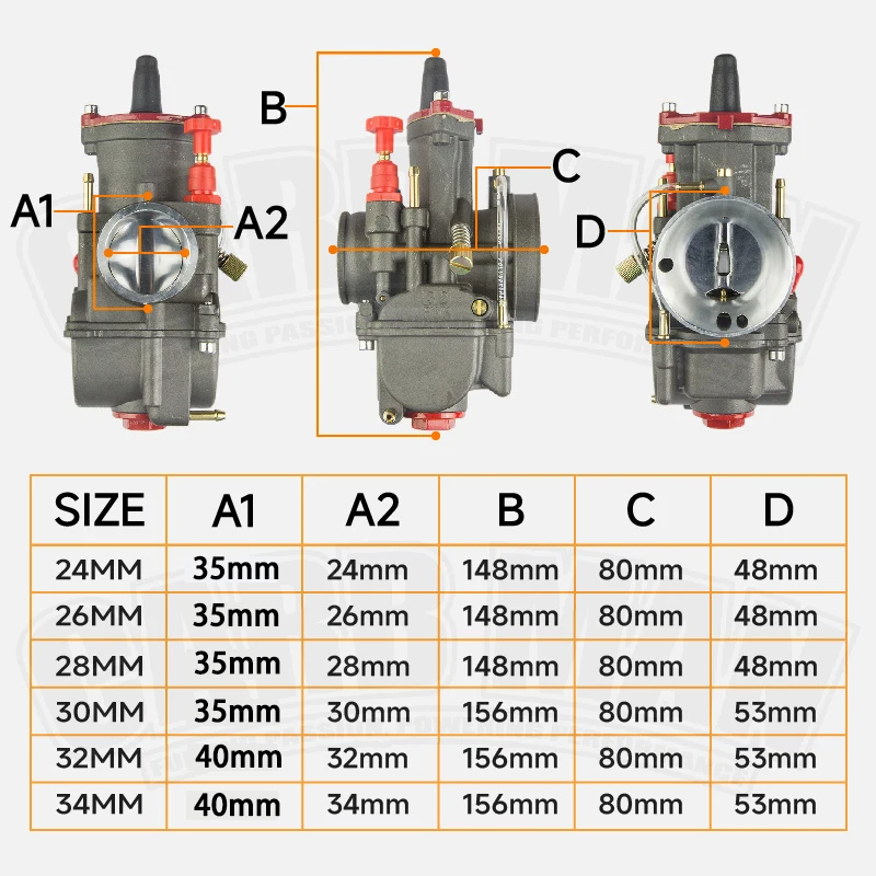 Motorcycle Racing Carburetor Flat Slide With Power Jet For KEIHIN PWK 21 24 26 28 30 32 34mm 2T 4T Engine ATV Quad Go Kart Carb