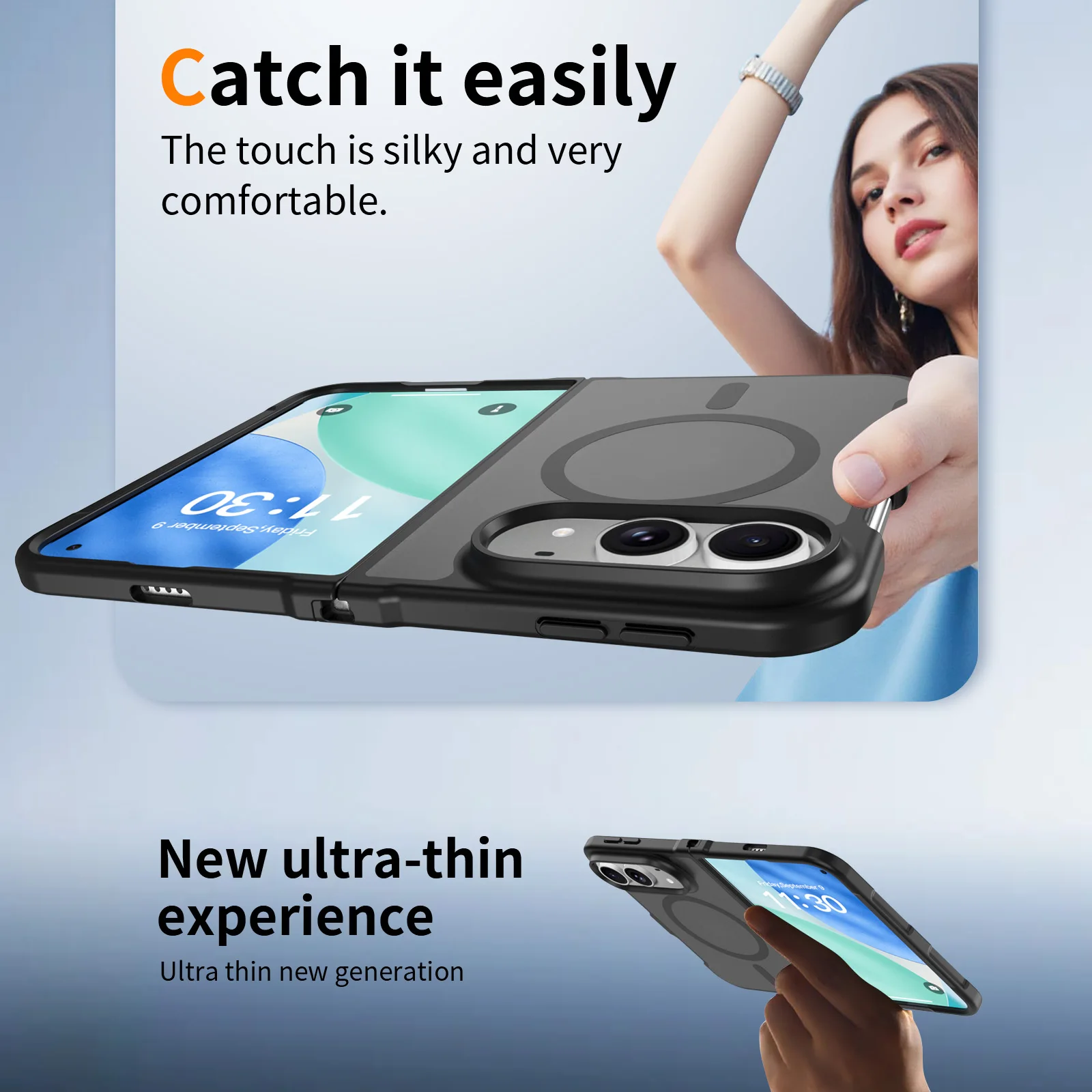 Ultra Slim Matte Magnetic Phone Case for IPhone 18 Fold Built-in Screen Protector Shockproof Full Body Protective Cover view 6