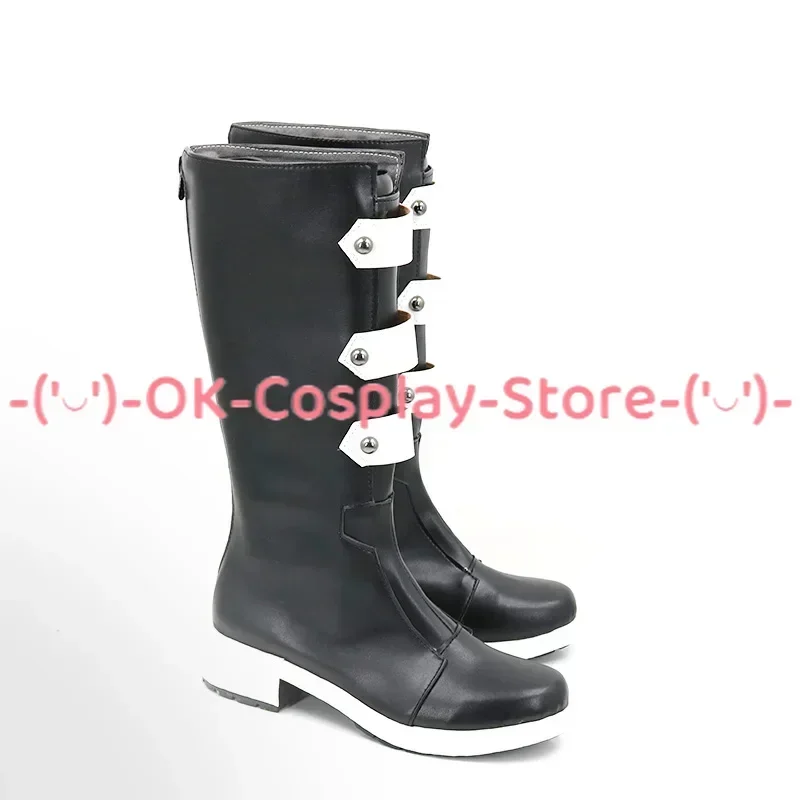[Personalizowane] Buty do cosplayu Game Nu: Carnival Rei, rekwizyt do anime roleplay, na Halloween, karnawał, imprezę, skórzane botki z PU