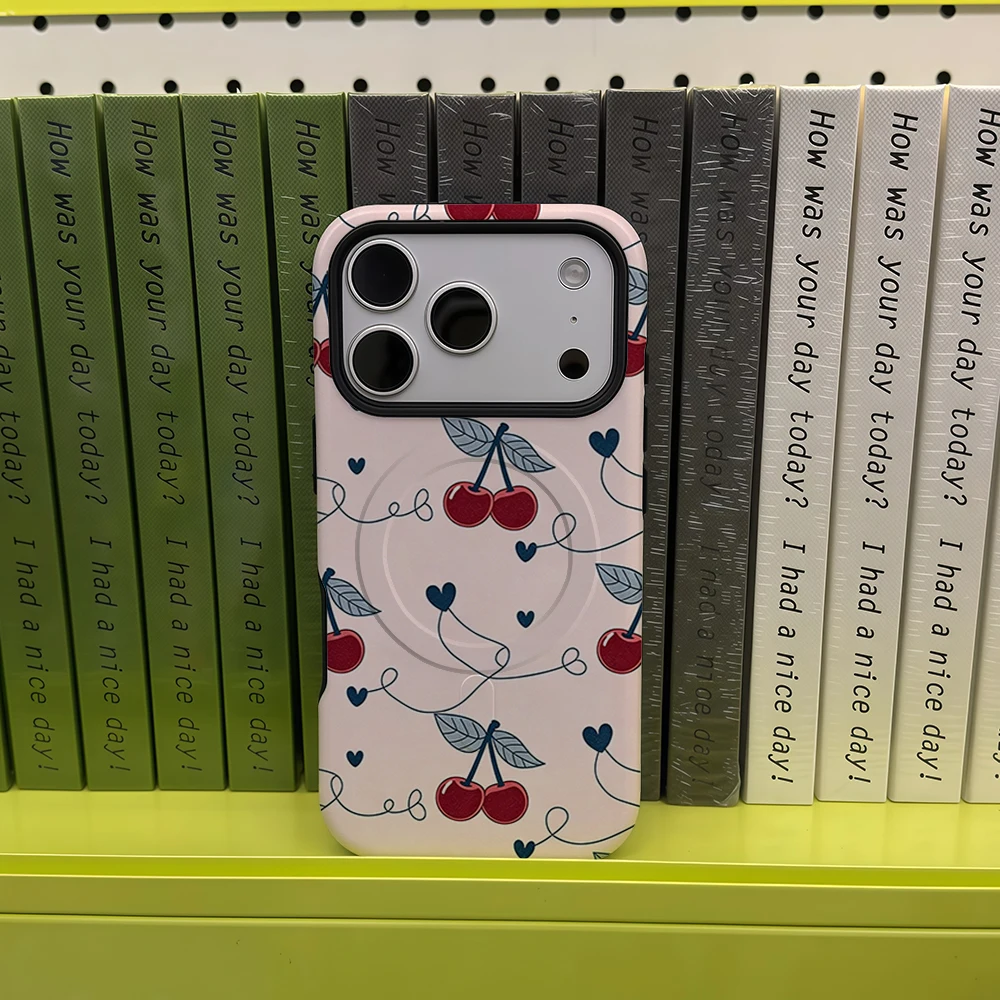 Cherry Heart Line Art Phone Ca - Phone Cases Cherry recension och pris