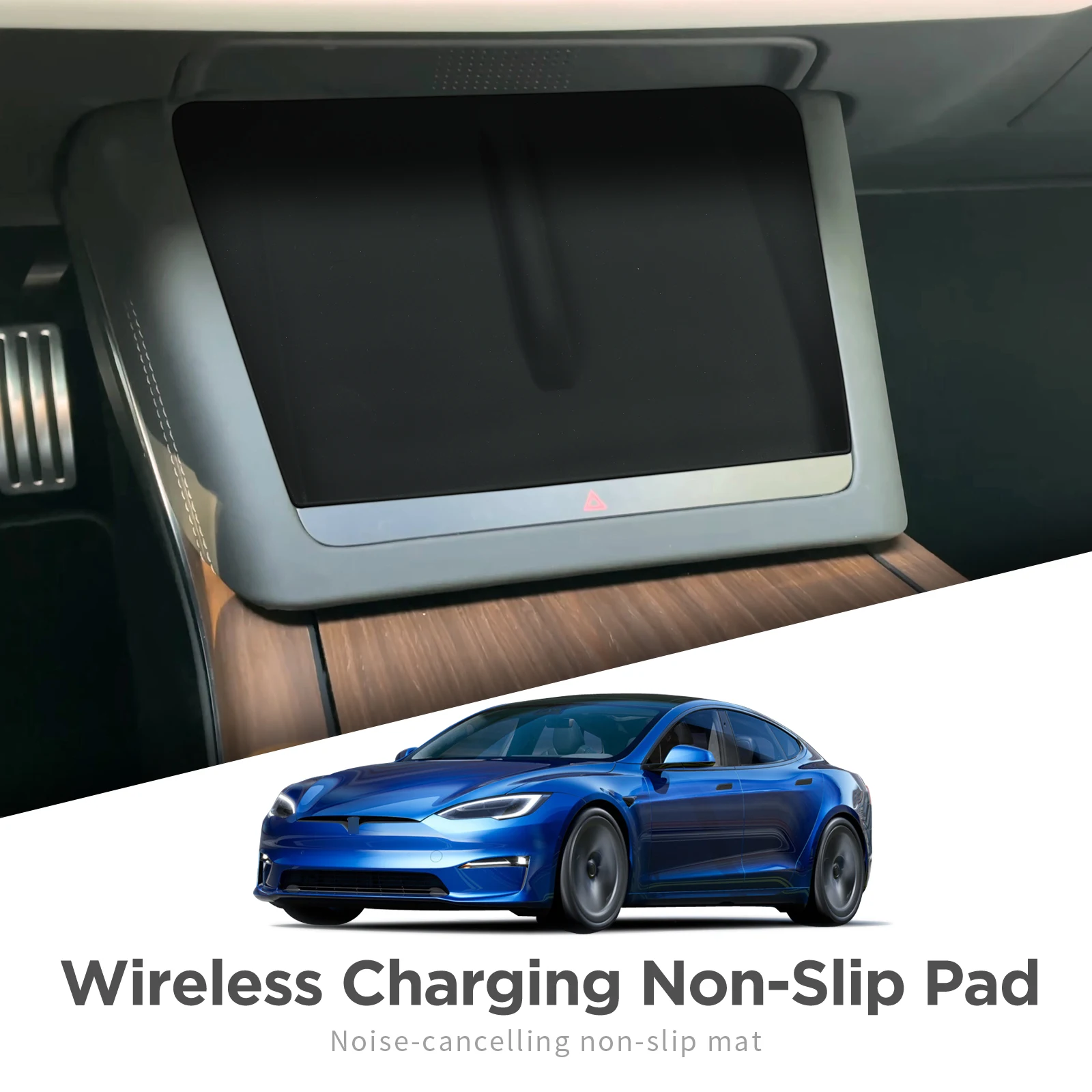 for Tesla Model S 2022 Anti-skid Pad Silicone Car Phone Wireless Charging Pad Model S Non-slip Mat Auto Accessories