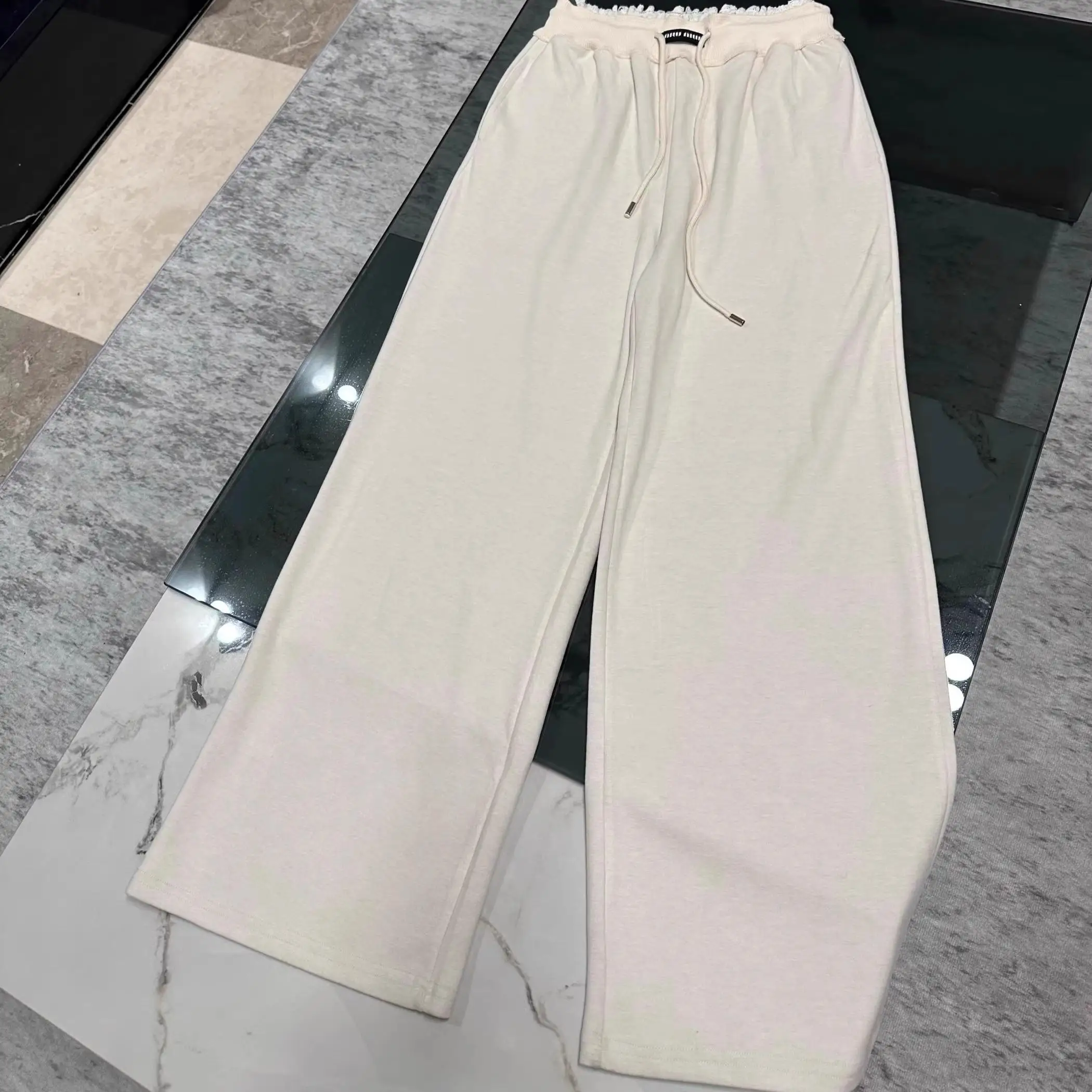 

Женские повседневные брюки из хлопка с высокой талией, прямым кроем, эластичным поясом и комфортной посадкой для работы и отдыха