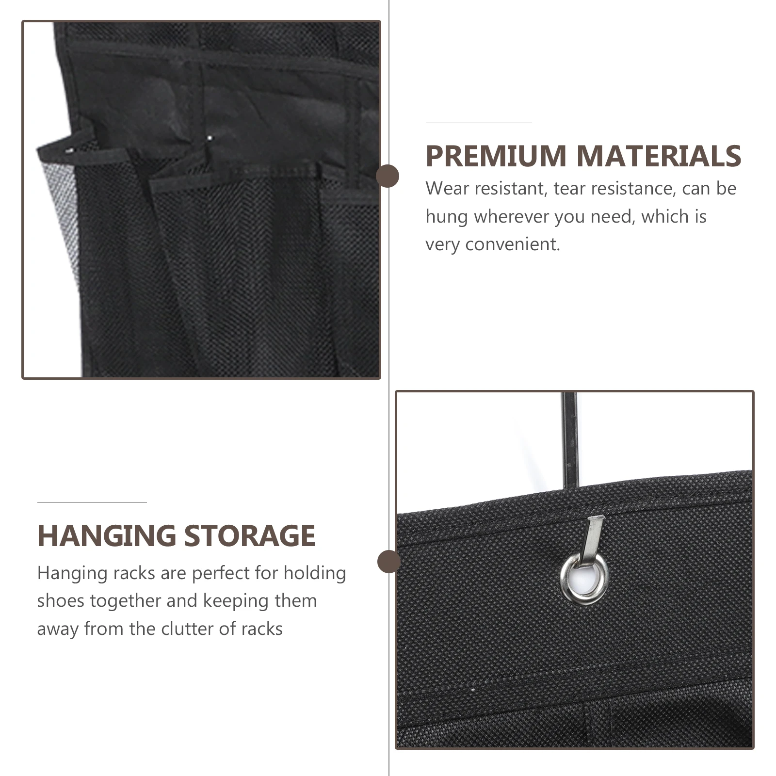 

24 Grids Hanging Storage Bag Heavy Duty Shoe Organizer For Door Bedroom Bathroom Kitchen Closet Nonwoven Hanging Pouch Large