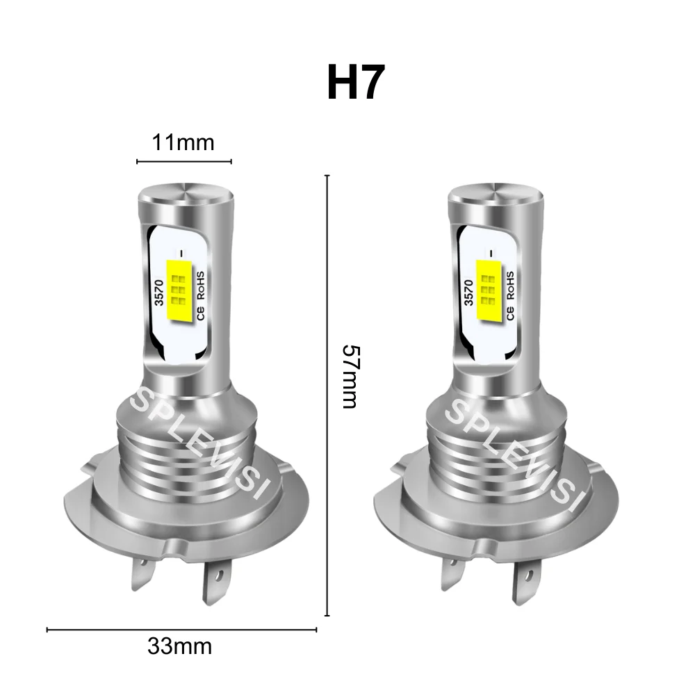 Plug And Play LED H7 Headlight Low Beam Bulbs 9V-24V 8000LM For Hyundai Tucson 2019 2020 2021 2022 2023 Automobile Low Lamp