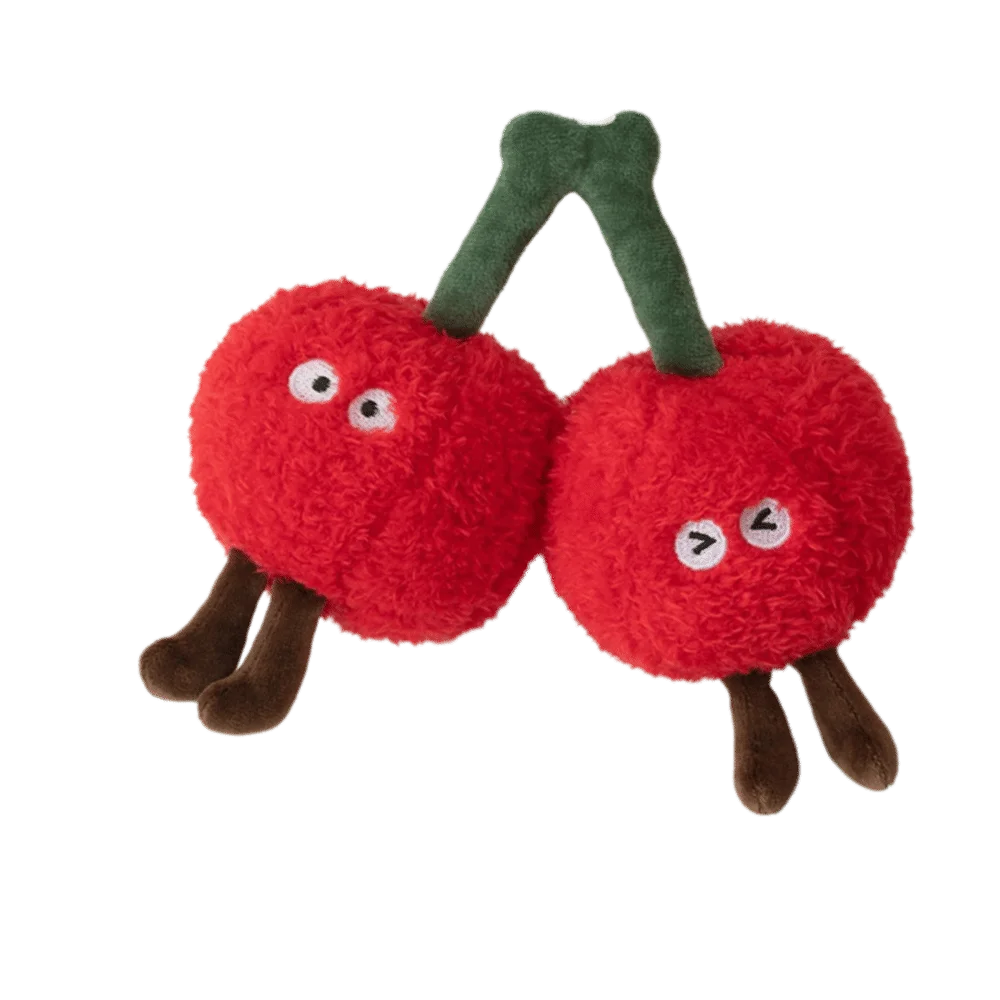 

Soft Material Cherry Plush Pillow Huggable Texture Human Figured Stuffed Cushion With Legs Cute Design Cherry Pendants