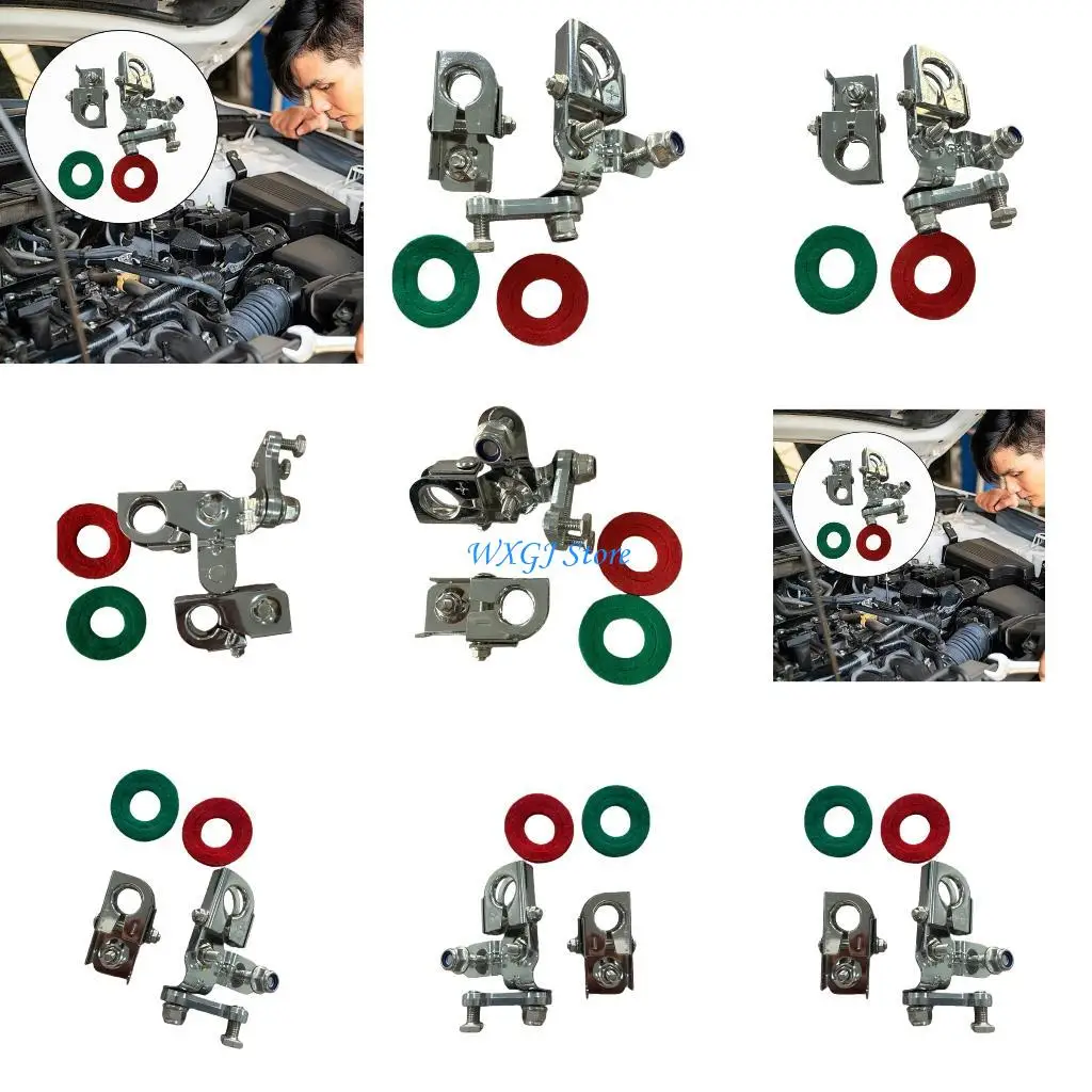 

37JE Battery Terminal Insulators Anti Short Circuit Pads Color Coded Battery Post Protectors set for F150