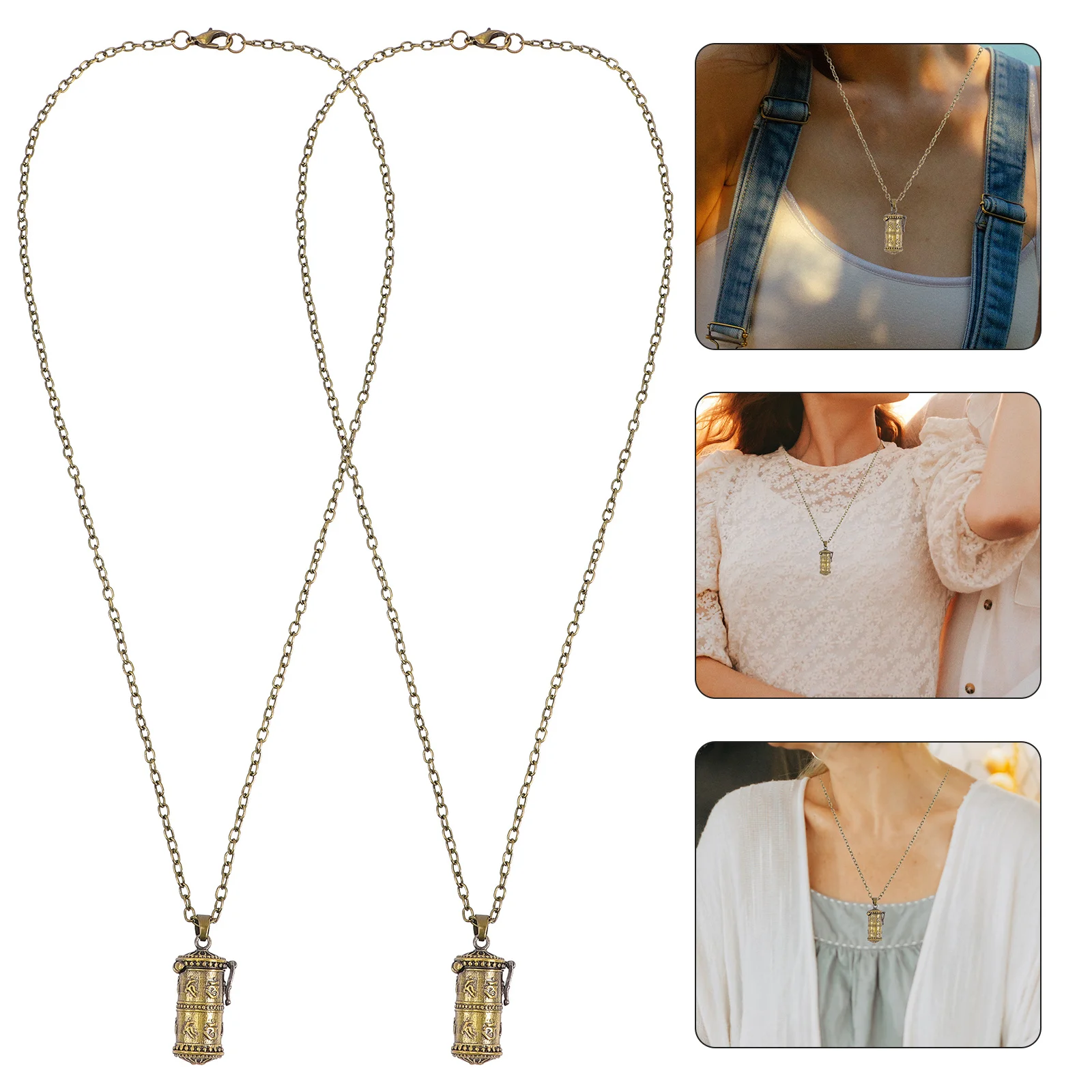 

2Pcs Memorial Cremation Urn Necklace Copper Pendant for Ashes Keepsake Jewelry Loved Ones Remembrance Necklace