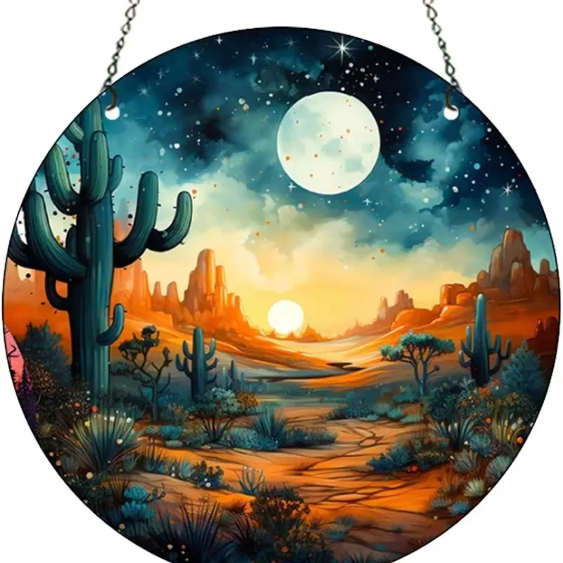 

Цельный красочный акриловый настенный рисунок, ручная роспись стеклянной панели, украшение для дома, подвесное украшение на стеклянное окно.