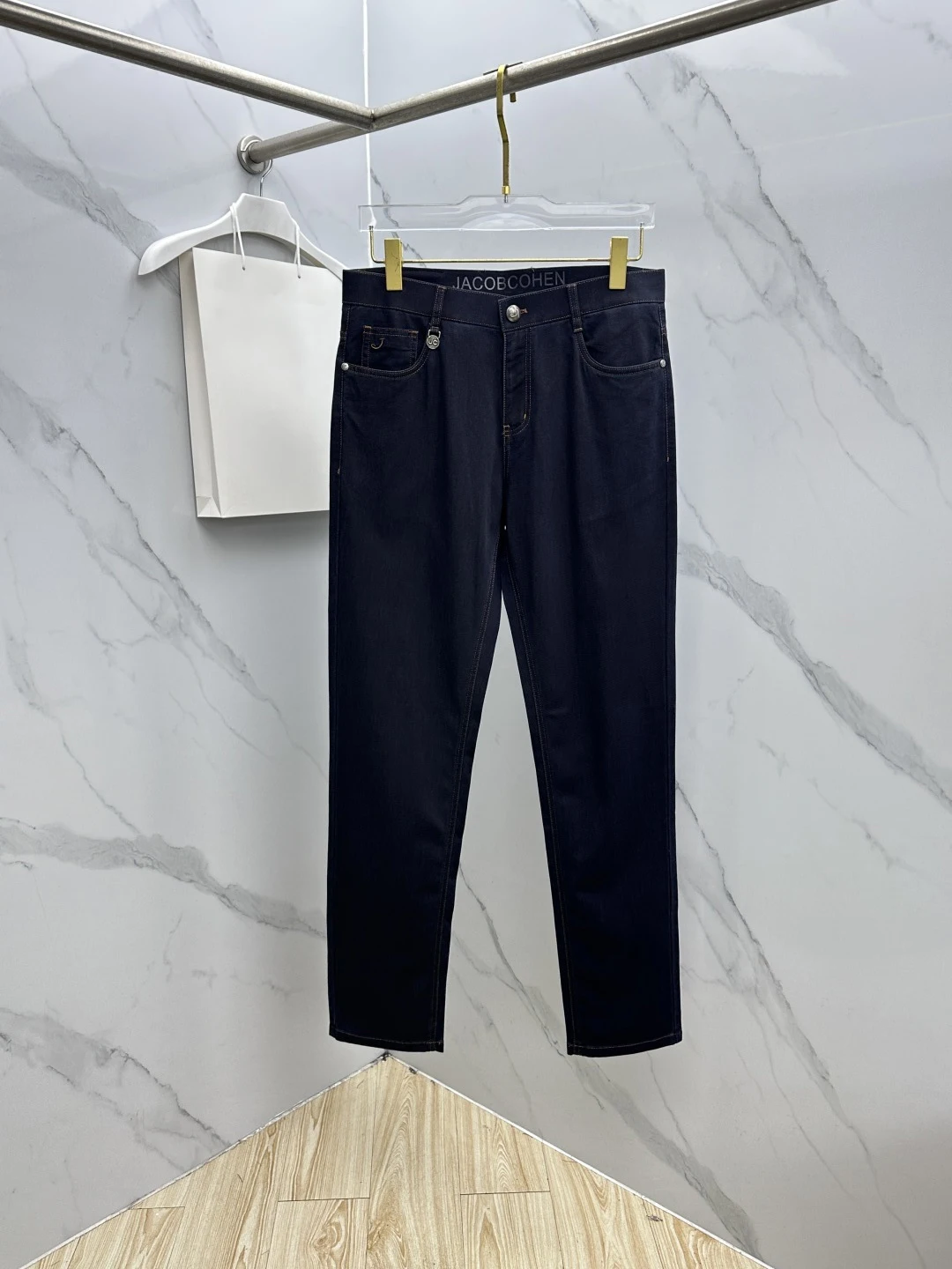 OECHSLI Jeans Thin Cotton Men 2026 Spring Summer new elasticity embroidery comfortable zipper Middle waist size 29-40 long Pants