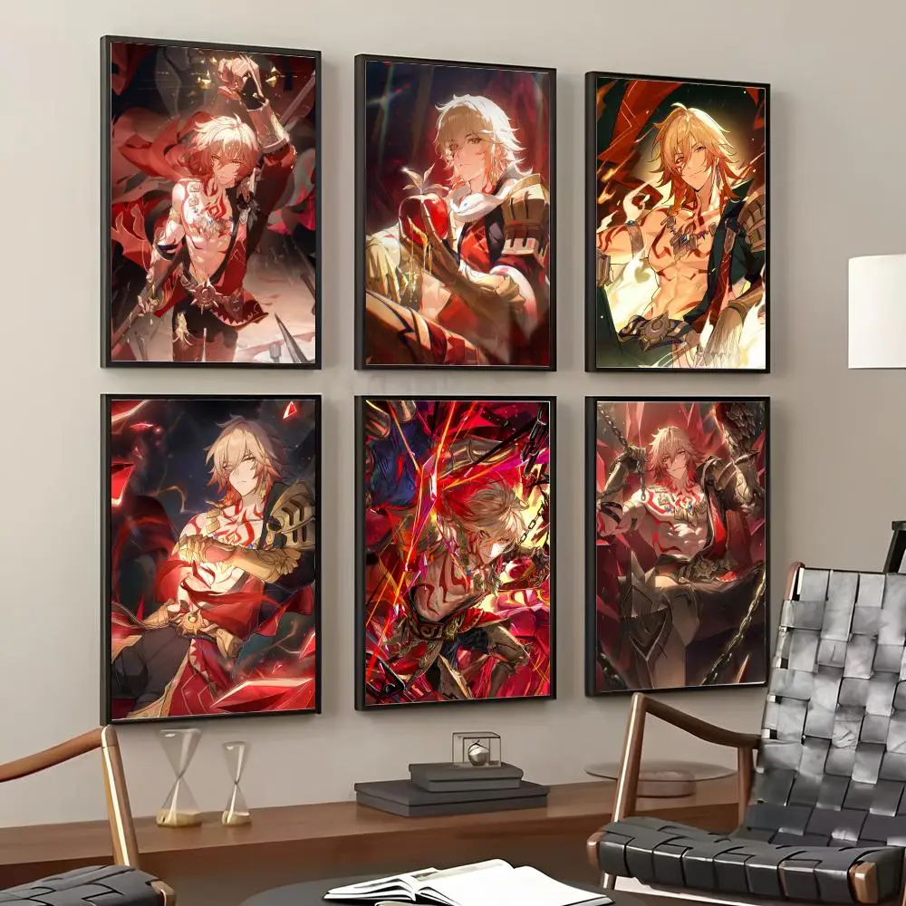 Game Honkai Star Rail Mydei Painting Calligraphy Cotton Canvas Wall Art Poster Quality Decor Painting for Home Decor