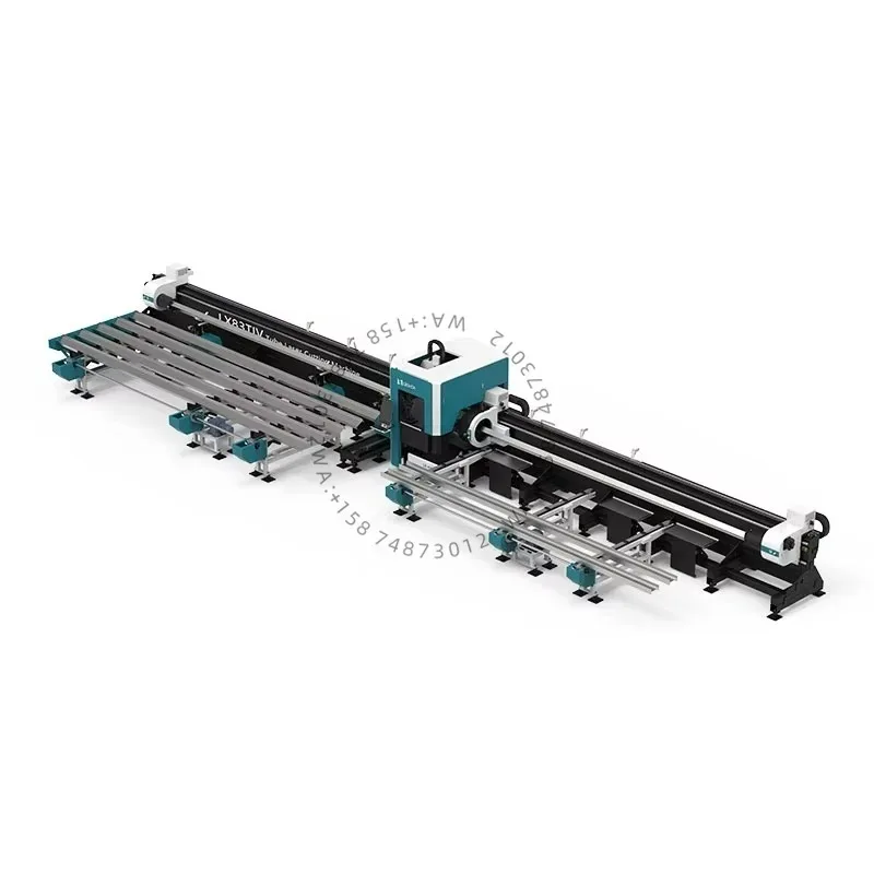 Heavy Du ty LX83TIV Full Automatic Loading and Unloading Best Cnc Fiber Tube Las erCutting Mach ine with 4 Chucks