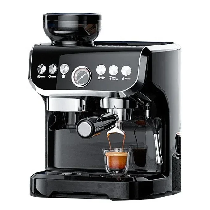 Professional Commercial Cappuccino Italy 3 In 1 19bar  Espresso Coffee Brewer Machine Maker With Mill