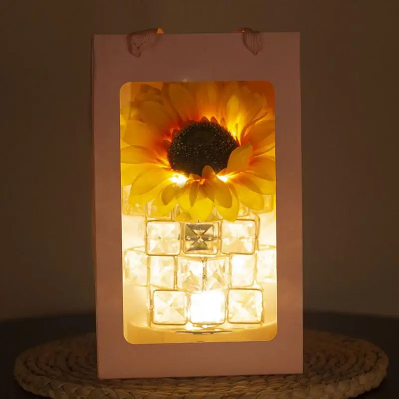 

Sunflower Night Light Nursery Room Light Touch Control Table Lighting Device For Desk Bedside Bedroom Rechargeable Night Lamp