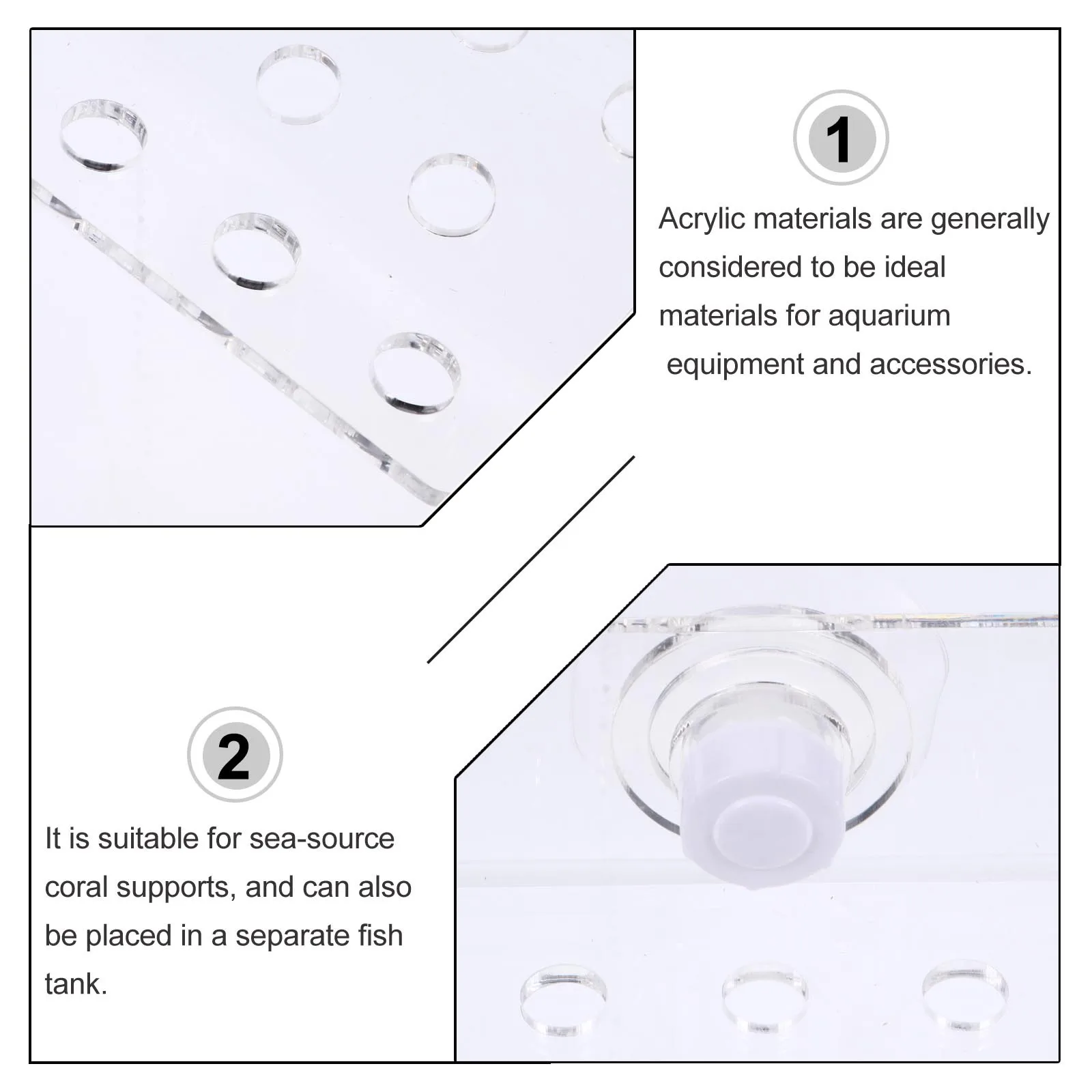 

Acrylic Coral Rack with 32 Holes for Frag Plugs Aquarium Tank Reef Support Holder Stable Coral Mounting Base