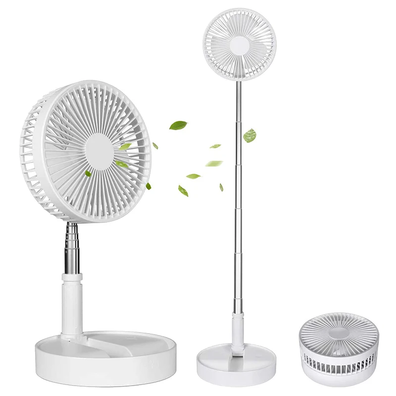 Foldable Fan Rechargeable Usb Desk Table Stand Fan Pedestal Telescopic Storage Adjustable Rechargeable Fan