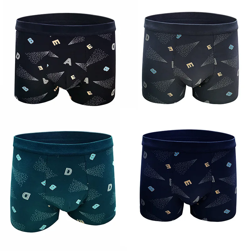 

Sexy Brand New Mens Boxers Underwear Men Boxer Print Ropa Interio Cotton Man Cueca Masculina Size L-3XL Traceless Black Knitting