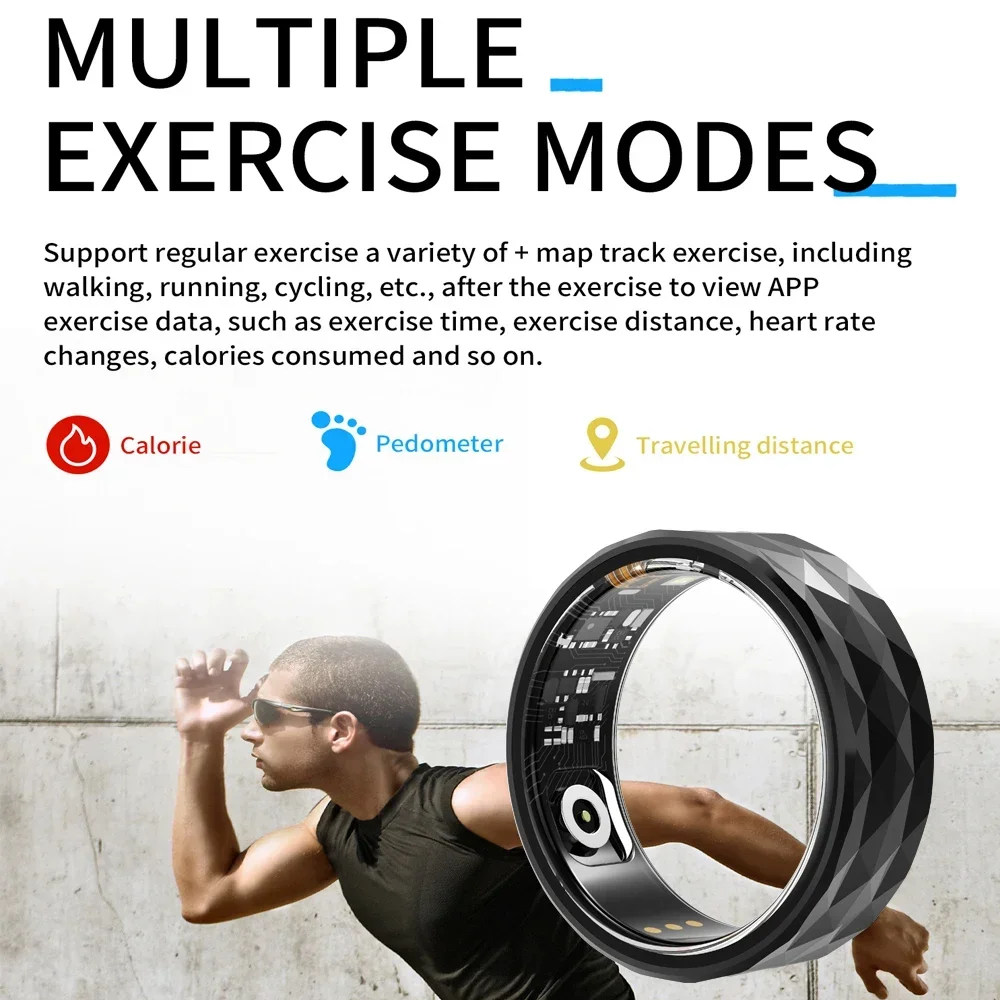 Anel Bluetooth Inteligente para Exercício, Saúde e Fitness Tracker, Tecnologia da Moda, Esportes Inteligentes, Monitoramento do Sono e do Movimento