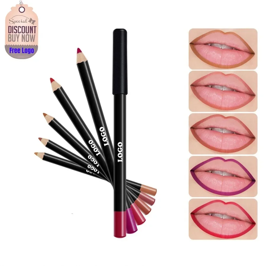 Private Label 10colors White/black Package Lipliner Non-fading Matte Waterproof Non Sticky Long Lasting Easy To Apply Lip Liner