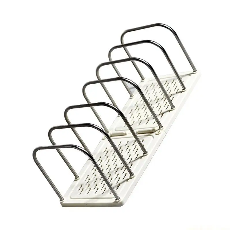 File Organizers Metal Wire Bookend Magazine Stand 6 Section Desk Bookshelf Multifunctional Desktop Book End 37x145x135mm