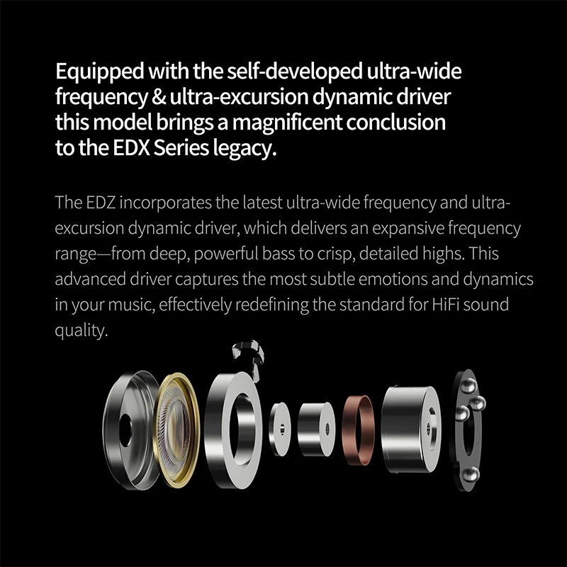 

Наушники KZ EDZ HiFi, внутриканальные проводные наушники с микрофоном, глубокий бас, стереозвук для музыки и игр, EDX pro X