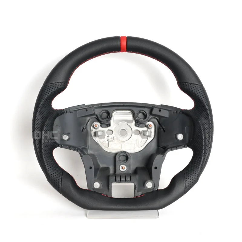 For  Ford Ranger 16-22Cross-border hot sale: Full leather sports D-type flat-bottom car steering wheel modification