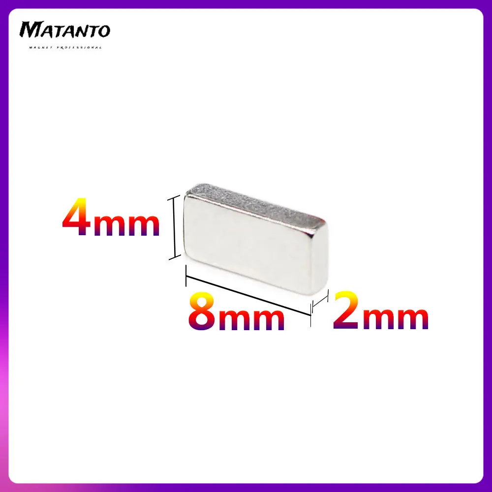 20/50/100/200/500PCS 8X4X2 Quadrate Strong Powerful Magnets N35 Permanent Neodymium Magnet 8x4x2mm Small Block Magnet 8*4*2 mm