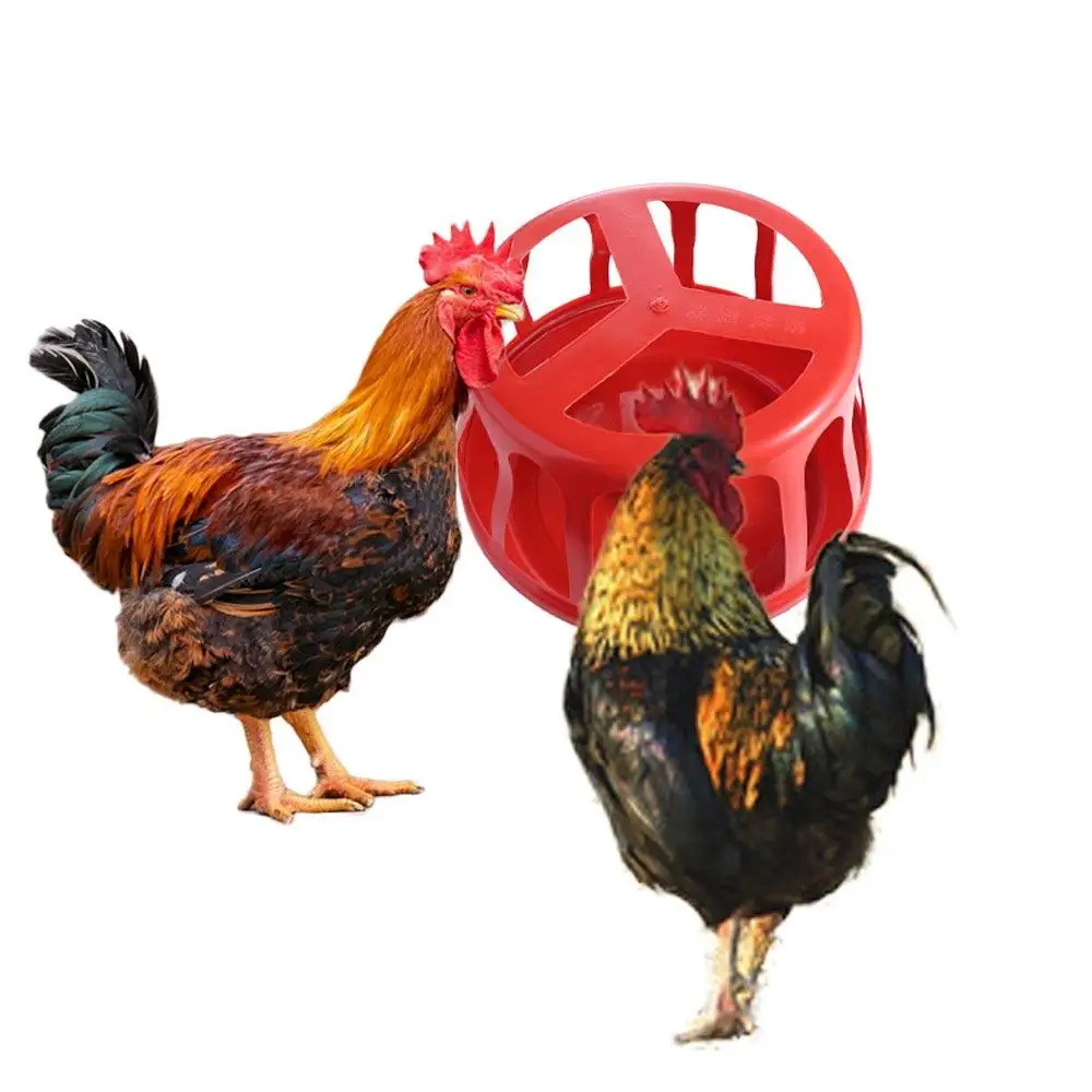 Vaschetta per l'alimentazione del pollo in plastica, rotonda, antivaltamento, per alimenti per pollame, staccabile, ribaltabile, secchiello per l'alimentazione del pulcino domestico