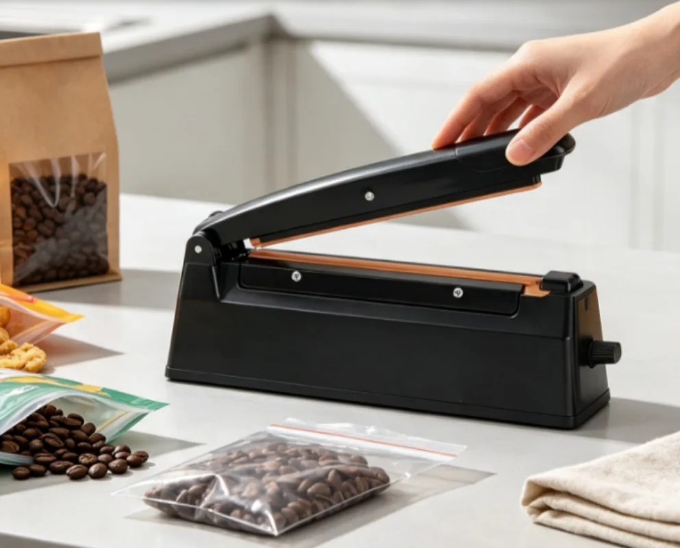 220V Mini Commercial Heat Sealing Machine 2mm Seal Width Portable Packing Tool For Mooncake Tea Snack Food Packaging Bags