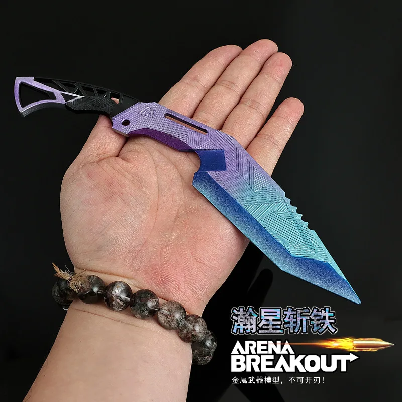 22cm/8.66in arena breakout jogo periférico hanxing faca arma modelo faca de treinamento metal artesanato ornamento colecionável meninos brinquedos
