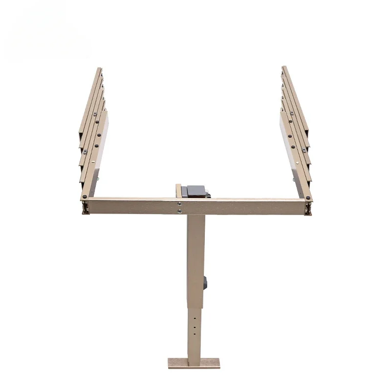 Flat Push Invisible Folding Slide with Feet Retractable Multi-section Track Guide Hidden Dining Hardware