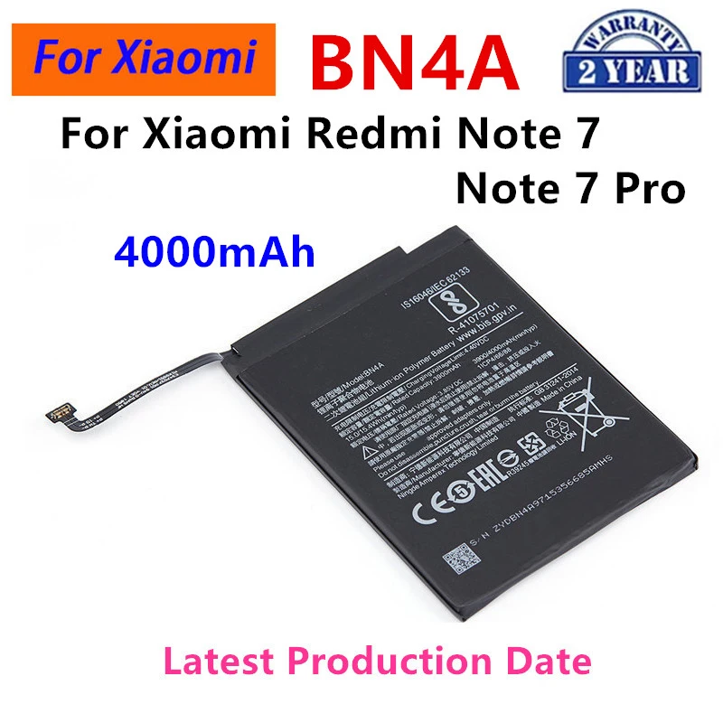 

Совершенно новый аккумулятор BN4A 4000 мАч для Xiaomi Redmi Note 7 Note 7 Pro M1901F7C, высококачественные сменные аккумуляторы для телефона