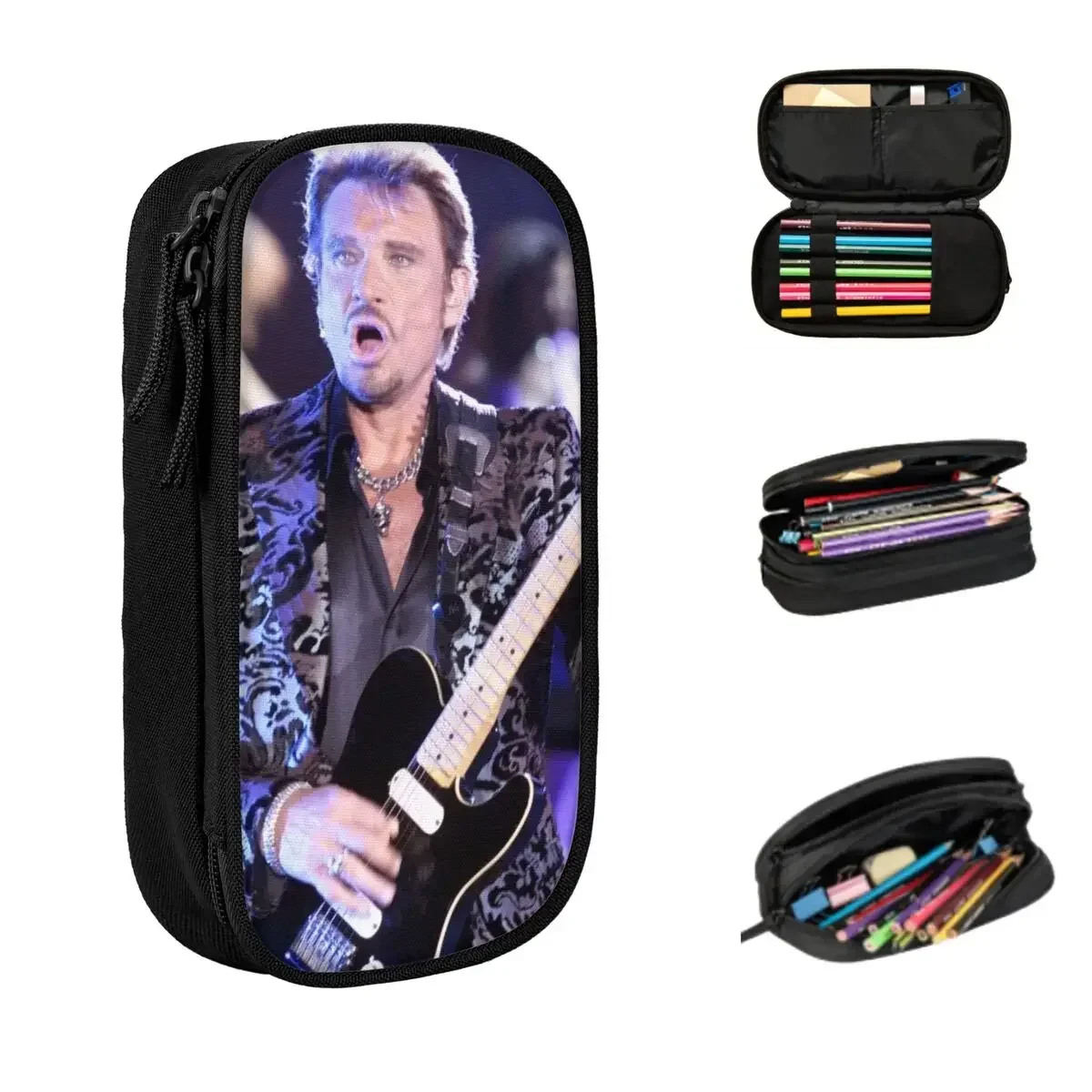 

Пеналы Johnny Hallyday, большие сумки для ручек, коробка для ручек, пенал для мальчиков и девочек, студентов, канцелярские принадлежности, школьный офис