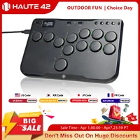 Joystick Arcade Haute42 Mini Hitbox, Controlador Arcade sin Palanca para PC/PS4/PS5/Switch, Palanca Arcade sin Palanca Hitbox para Juegos de Lucha