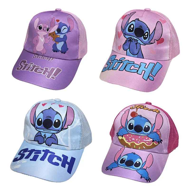 

Disney Stitch Baseball Hat Cartoon Cute Adjustable Outdoor Motion Ventilate Sunscreen Sunshade Duck Tongue Couple Mesh Cap Child
