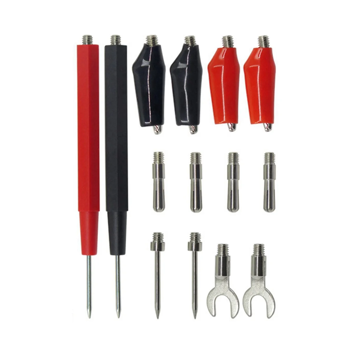 ABYC Kit de cables de prueba para multímetro, juego de cables de prueba de repuesto, pinzas de cocodrilo, tapones tipo banana, sondas de prueba, enchufes tipo banana para multímetro