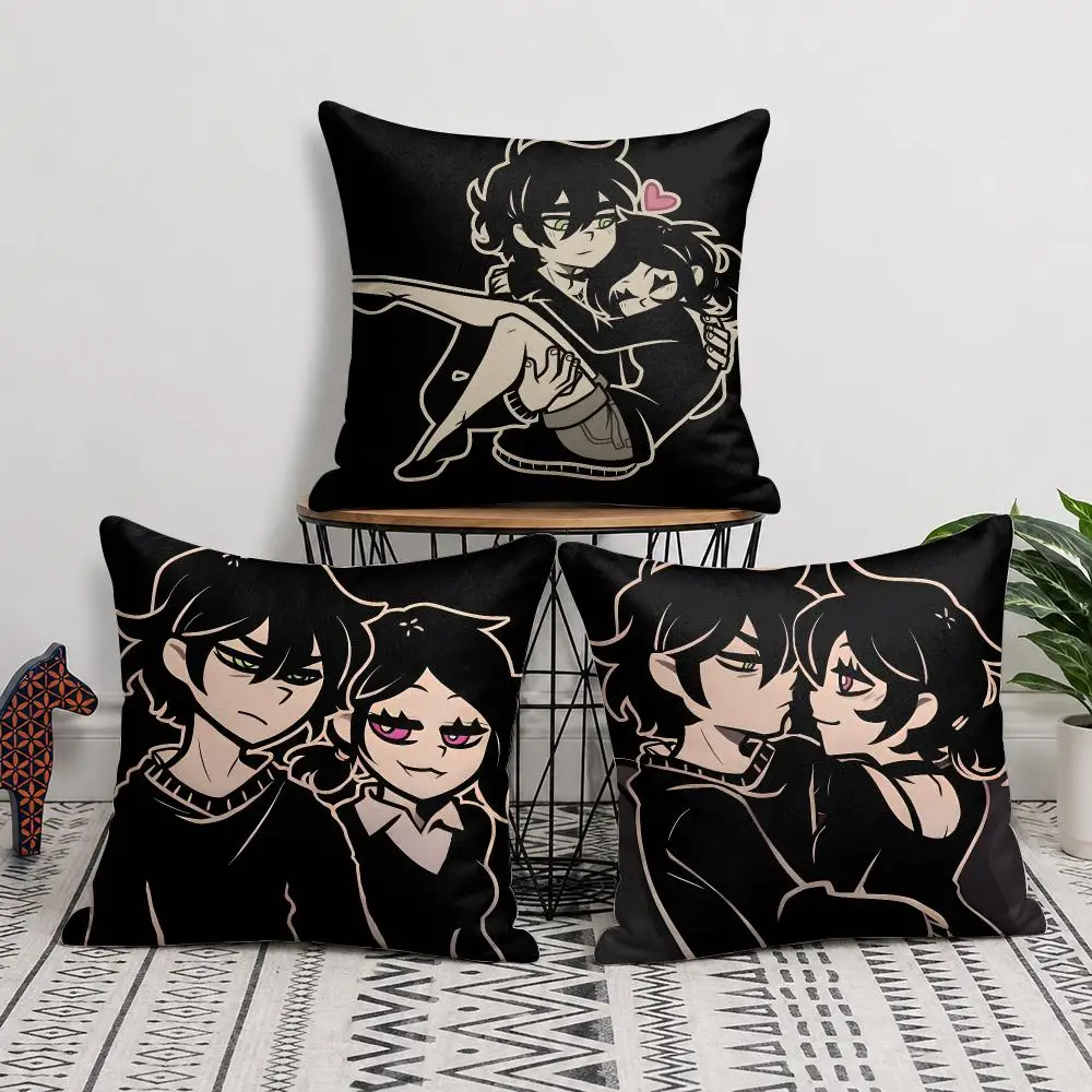 Anime The C-Coffin Of Andy And Leyley Cushion Cover Silky Short Plush Invisible Zipper Dustproof Sofa Pillow Case For Home Decor